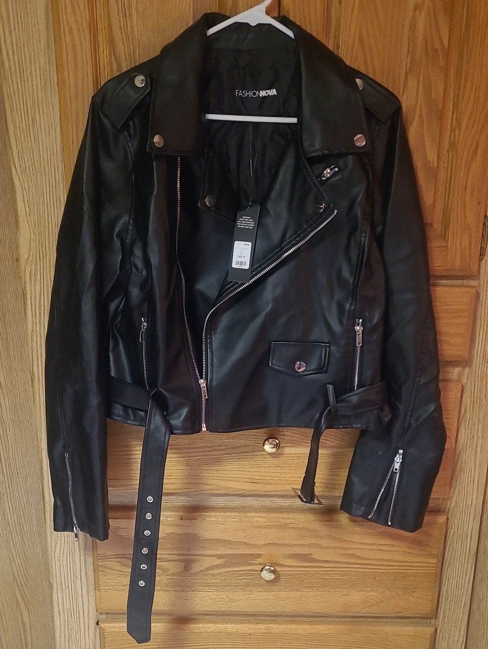 Remind Me Later Faux Leather Jacket, Size 1X